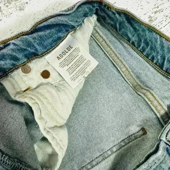 AGOLDE  REVOLVE - Nico High Rise Slim Fit Button Fly Distressed Size 27 - Picture 12 of 14